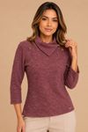 BLUSA TEXTURIZADA GOLA ASSIMETRICA UVA